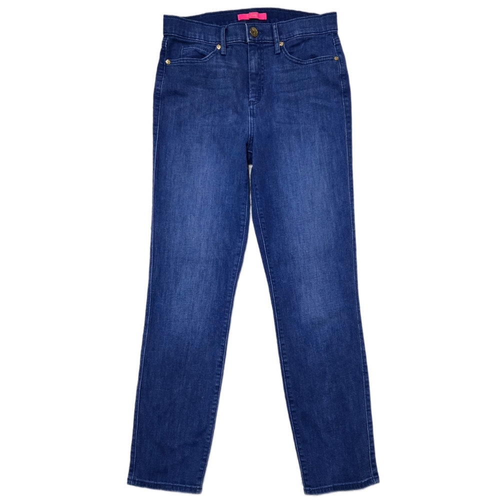 LILLY PULITZER South Ocean High Rise Skinny Blue Denim Jeans Size 6